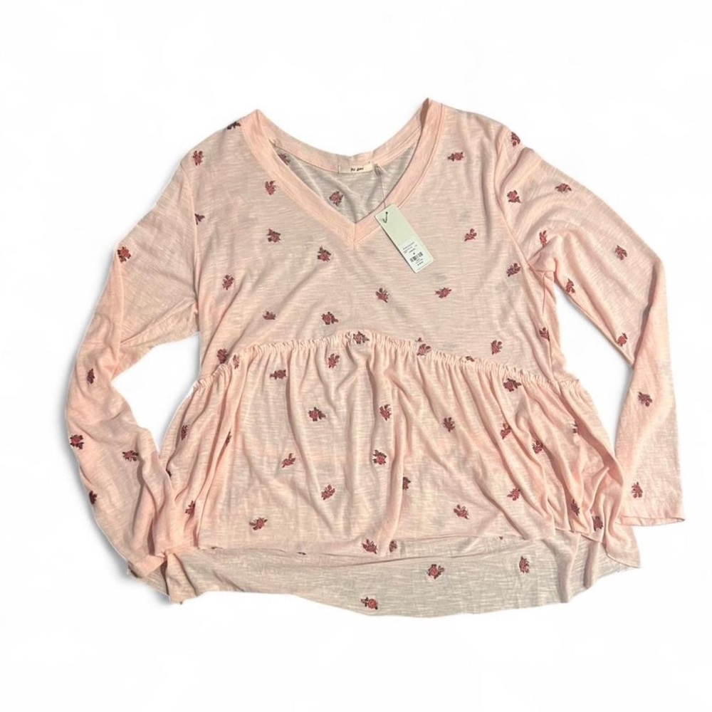 Francesca's Collections Light Pink Floral Top